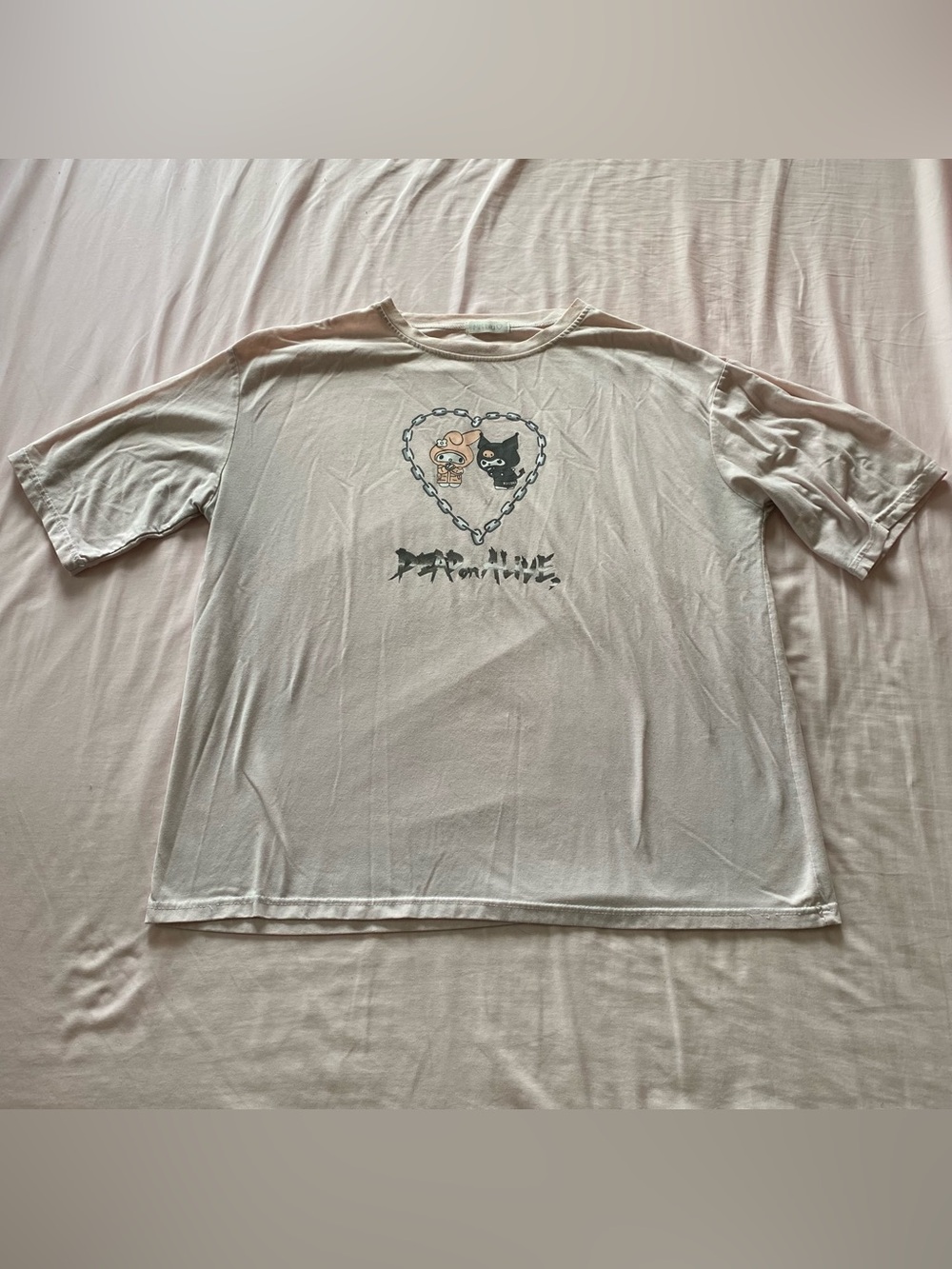 Pink Pastel Goth My Melody & Kuromi Graphic Tshirt